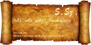 Sóvágó Szabolcs névjegykártya